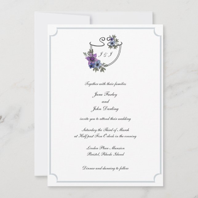 Invitación a Escudo floral (Anverso)