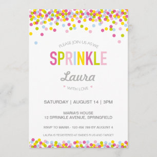 Invitación a espolvorear, colores brillantes