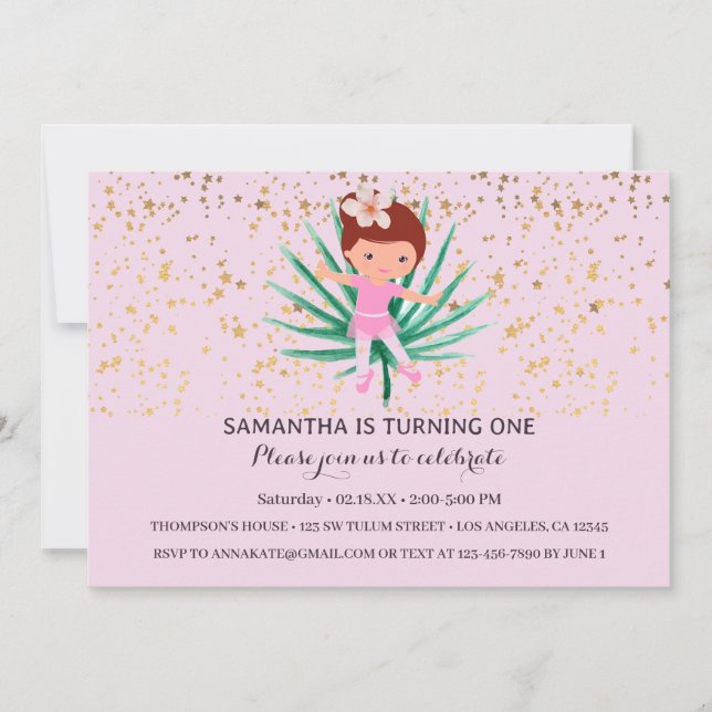 Invitación a espuma tropical de Ballerina (Anverso)