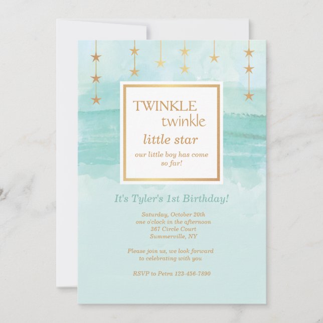 Invitación a Estrella de Cumpleaños (Anverso)
