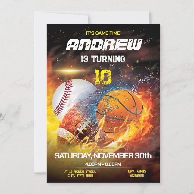 Invitación a estrenar por nacimiento de un deporte (Anverso)