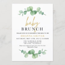 Invitación a Eucalyptus Baby Shower Brunch