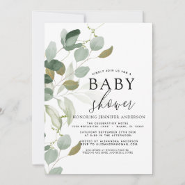 Invitación a Eucalyptus de Baby Shower Greenery