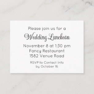 Invitación a evento Boda adicional con guión elega