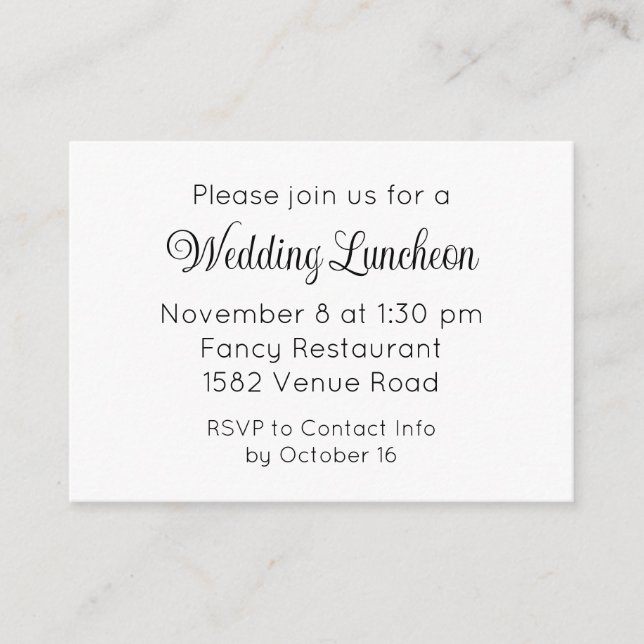 Invitación a evento Boda adicional con guión elega (Anverso)