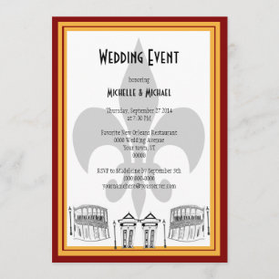 Invitación a evento de Boda de Nueva Orleans (maro