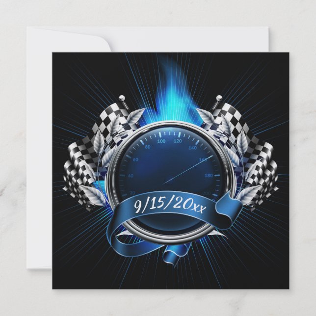 Invitación a evento de coche de Carreras Race (Anverso)