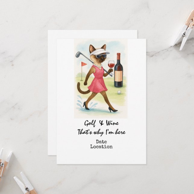 Invitación a Evento de Degustación de Vino de Golf (Anverso/Reverso In Situ)