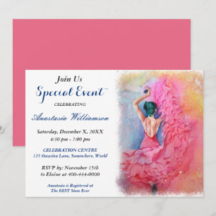 INVITACIÓN A EVENTO DE FIESTA DE BAILE FLAMENCO