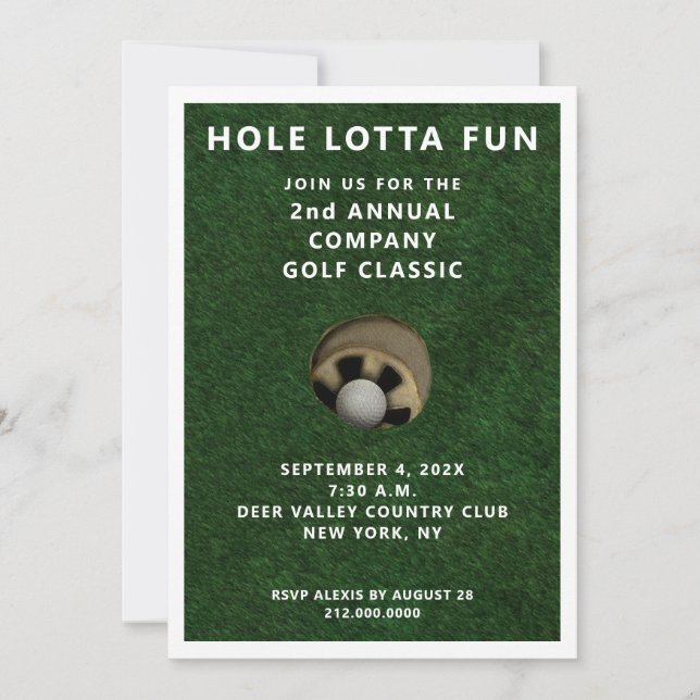 Invitación a evento de fiesta de golf (Anverso)