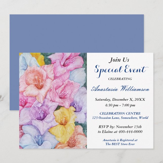 INVITACIÓN A EVENTO DE FIESTA DE JARDÍN POR LA TAR (Anverso / Reverso)