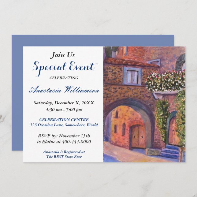 INVITACIÓN A EVENTO DE FIESTA DE VECINDARIO (Anverso / Reverso)