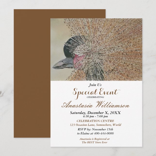 INVITACIÓN A EVENTO DE FIESTA SORPRESA (Anverso / Reverso)