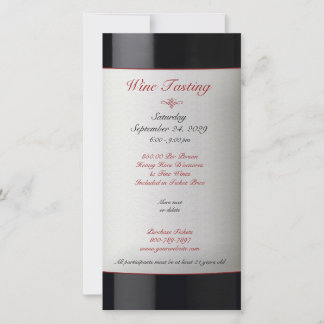 Invitación a evento de prueba de vinos