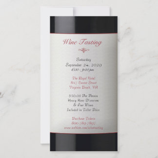 Invitación a evento de prueba de vinos