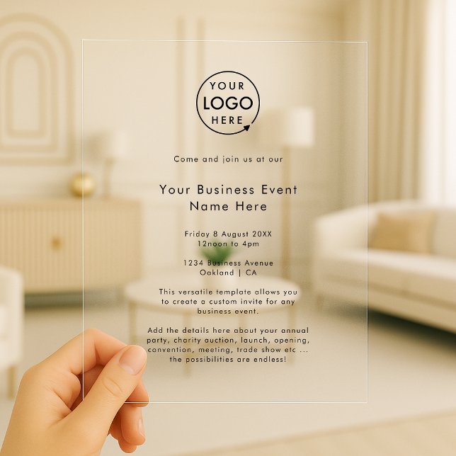 Invitación a Evento Empresarial | Invitaciones de  (Modern acrylic business event invitation template by Guava - transparent, simple, and customizable)