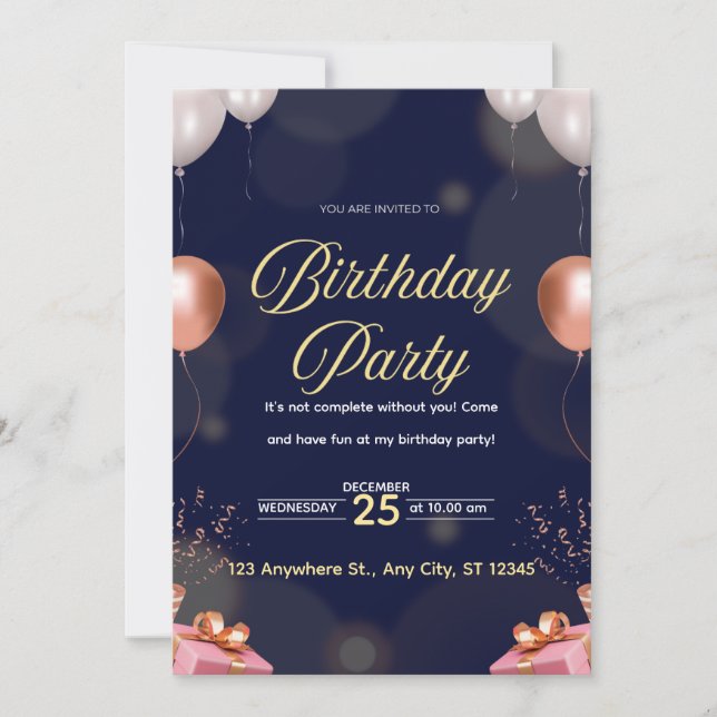Invitación a evento festivo (Anverso)