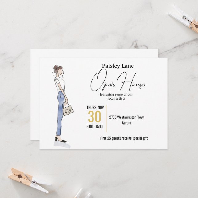 Invitación a evento para casa abierta u otro (Anverso/Reverso In Situ)