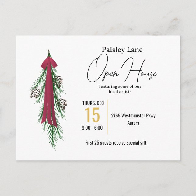 Invitación a eventos de navidades para una casa ab (Anverso)