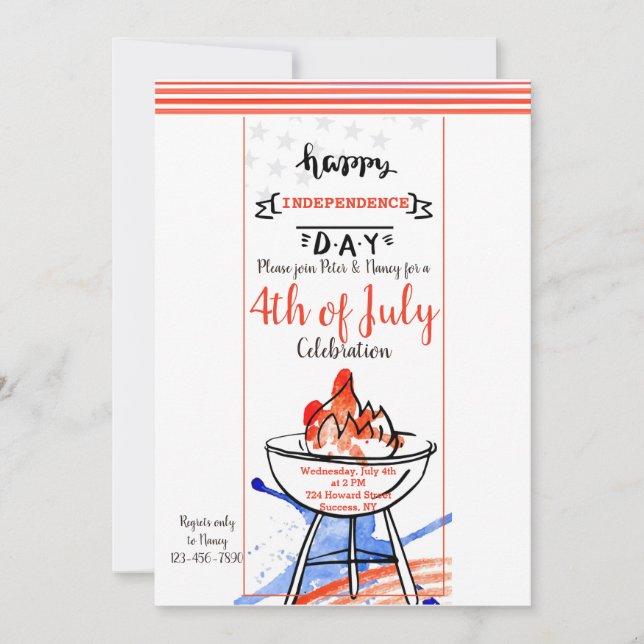 Invitación a feliz Día de la Independencia (Anverso)