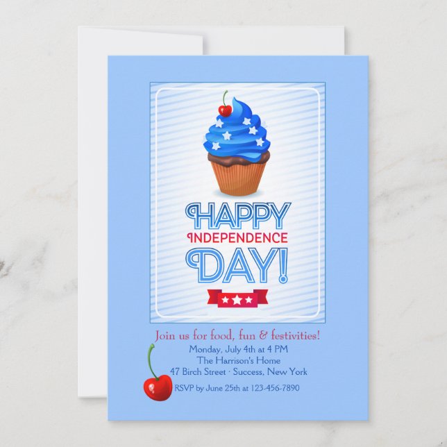 Invitación a feliz Día de la Independencia (Anverso)