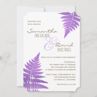 Invitación a Fern Boda de Purple Woodland