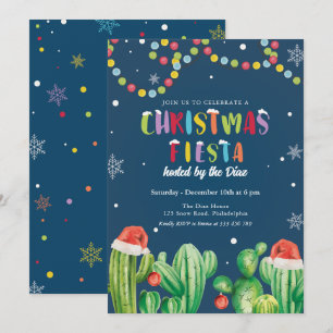 Invitación a fiesta Cacti de Fiesta de navidades
