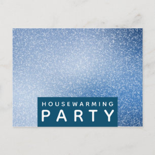 Invitación a Fiesta con espectro azul y blanco, qu