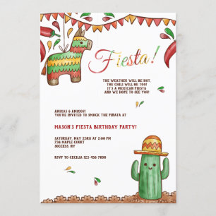 Invitación a Fiesta con Piñata