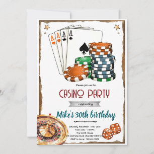 Invitación a fiesta con tema de casino