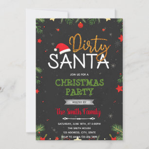 Invitación a fiesta con tema de Santa sucio