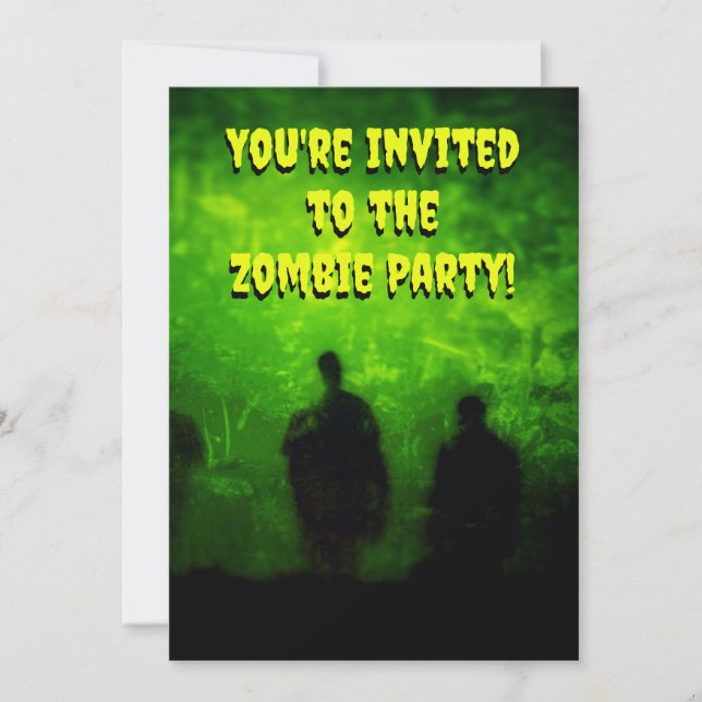 Invitación a Fiesta con Tema de Zombies (Anverso)