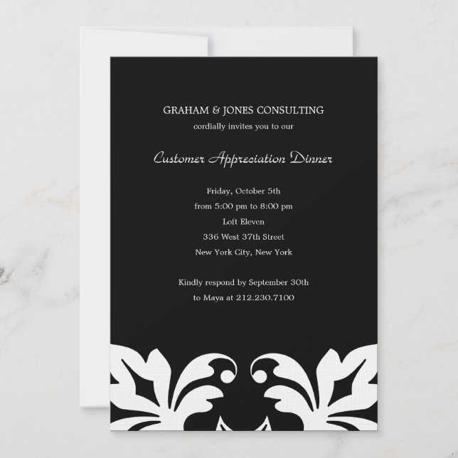 Invitación a Fiesta corporativo/empresarial de Flo (Anverso)