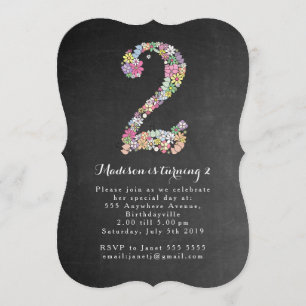 Invitación a Fiesta de 2º cumpleaños de Chicas de