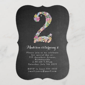 Invitación a Fiesta de 2º cumpleaños de Chicas de