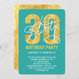 Invitación a Fiesta de 30 cumpleaños Gold Thirty y