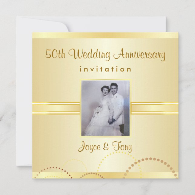 Invitación a fiesta de 50 años - Foto opcional (Anverso)