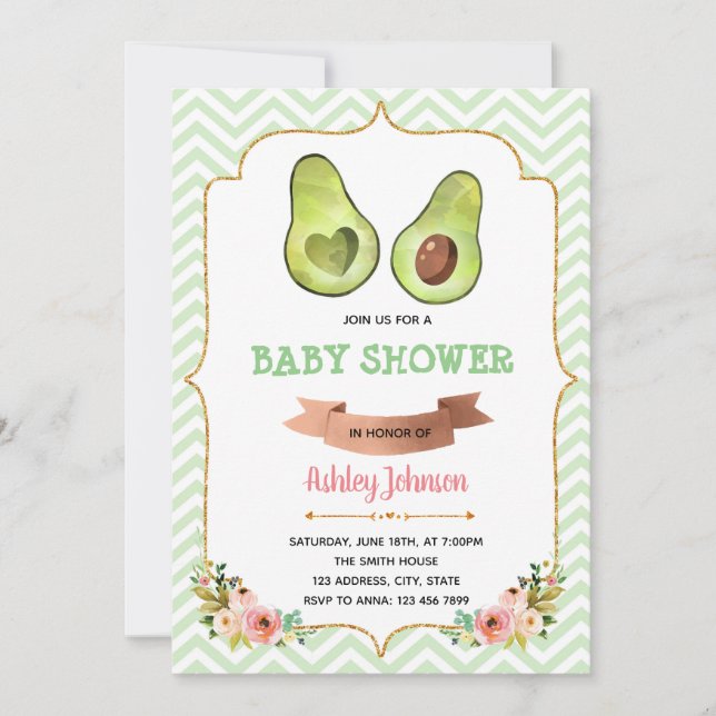 Invitación a fiesta de aguacate (Anverso)