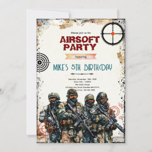 Invitación a fiesta de Airsoft
