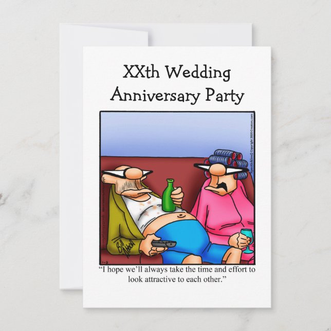Invitación a fiesta de aniversario divertida (Anverso)