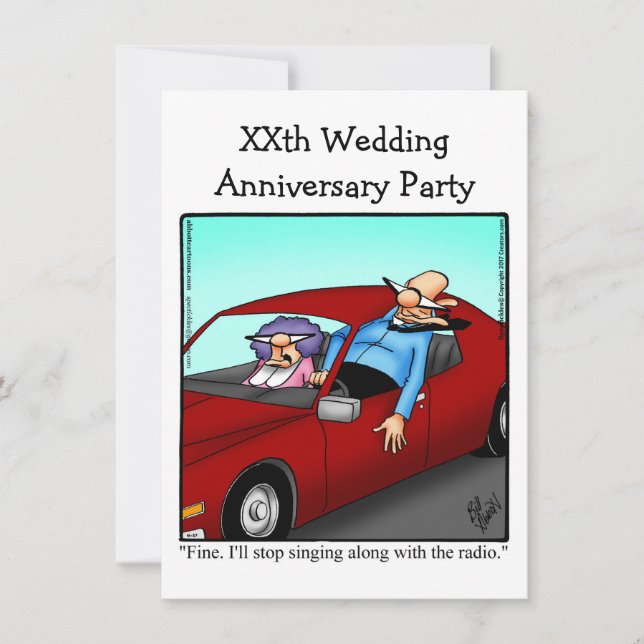 Invitación a fiesta de aniversario divertida (Anverso)