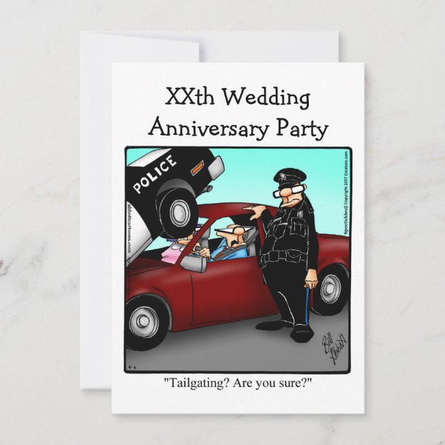 Invitación a fiesta de aniversario divertida (Anverso)