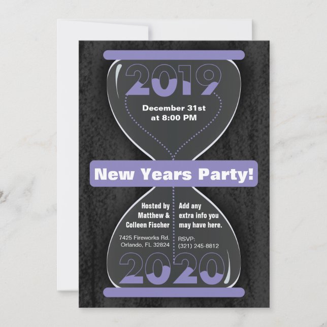 Invitación a fiesta de Año Nuevo (Anverso)