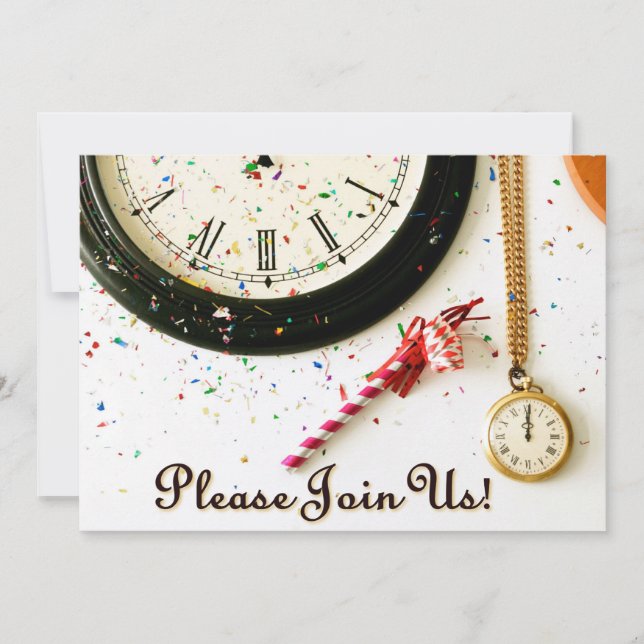 Invitación a fiesta de Año Nuevo (Anverso)