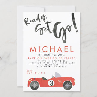 INVITACIÓN A FIESTA DE AUTO DE CARRERAS
