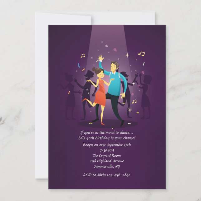 Invitación a Fiesta de Baile (Anverso)