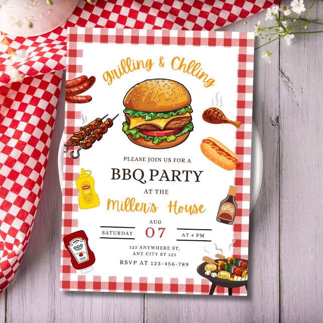 Invitación a fiesta de barbacoa, asador de barbaco (Subido por el creador)