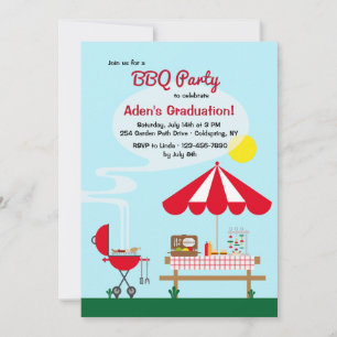 Invitación a fiesta de barbacoa en el patio traser