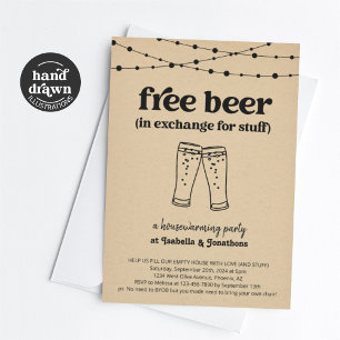 Invitación a fiesta de bienvenida de Free Beer Fun