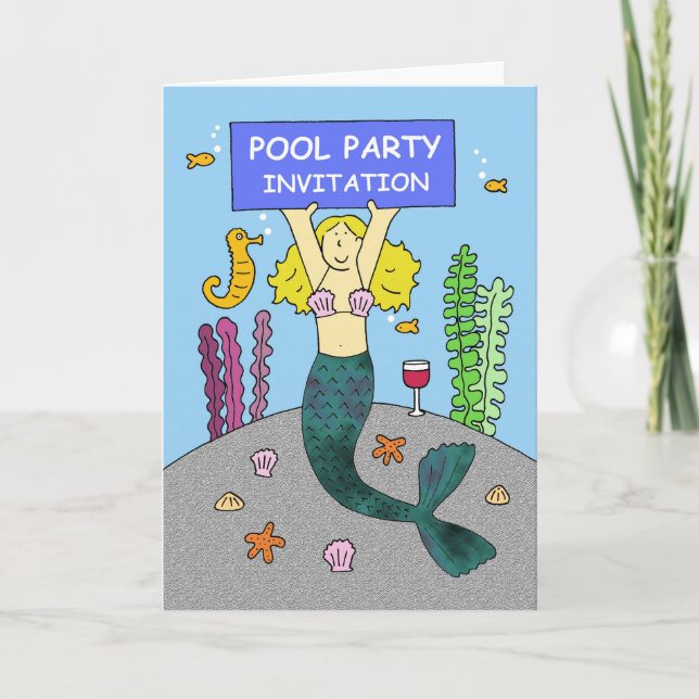 Invitación a fiesta de billar Cuesta Sirena (Anverso)